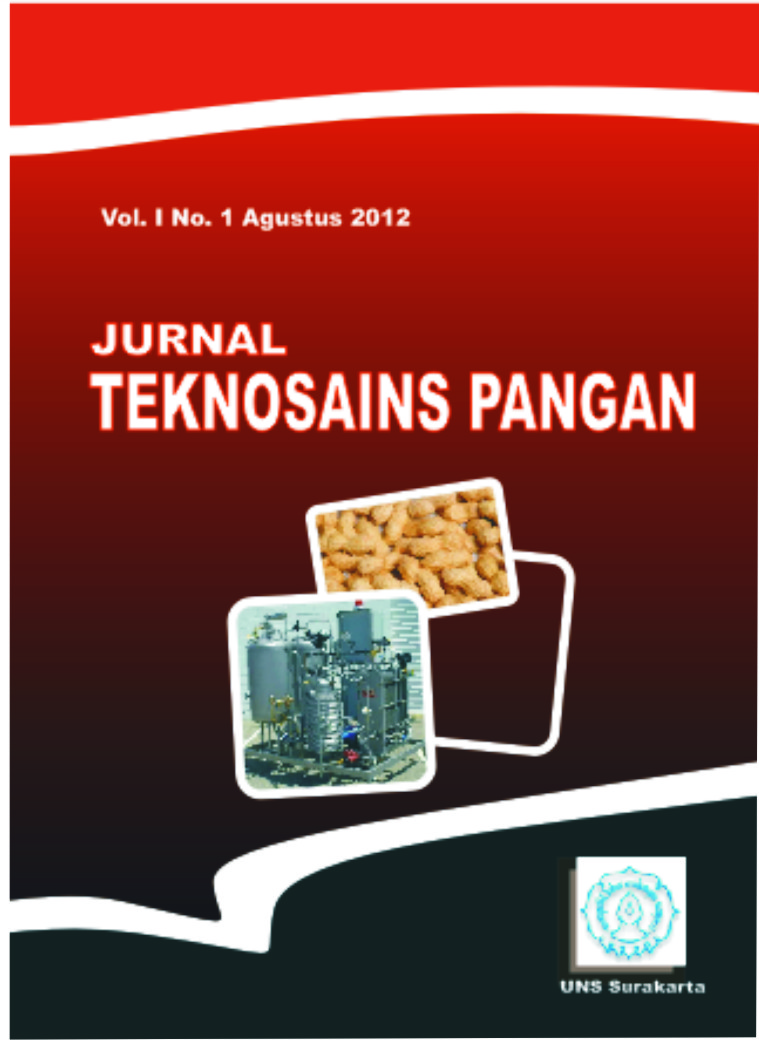 RELEASE JURNAL TEKNOSAINS PANGAN VOL 1 NO 1 OKTOBER 2012